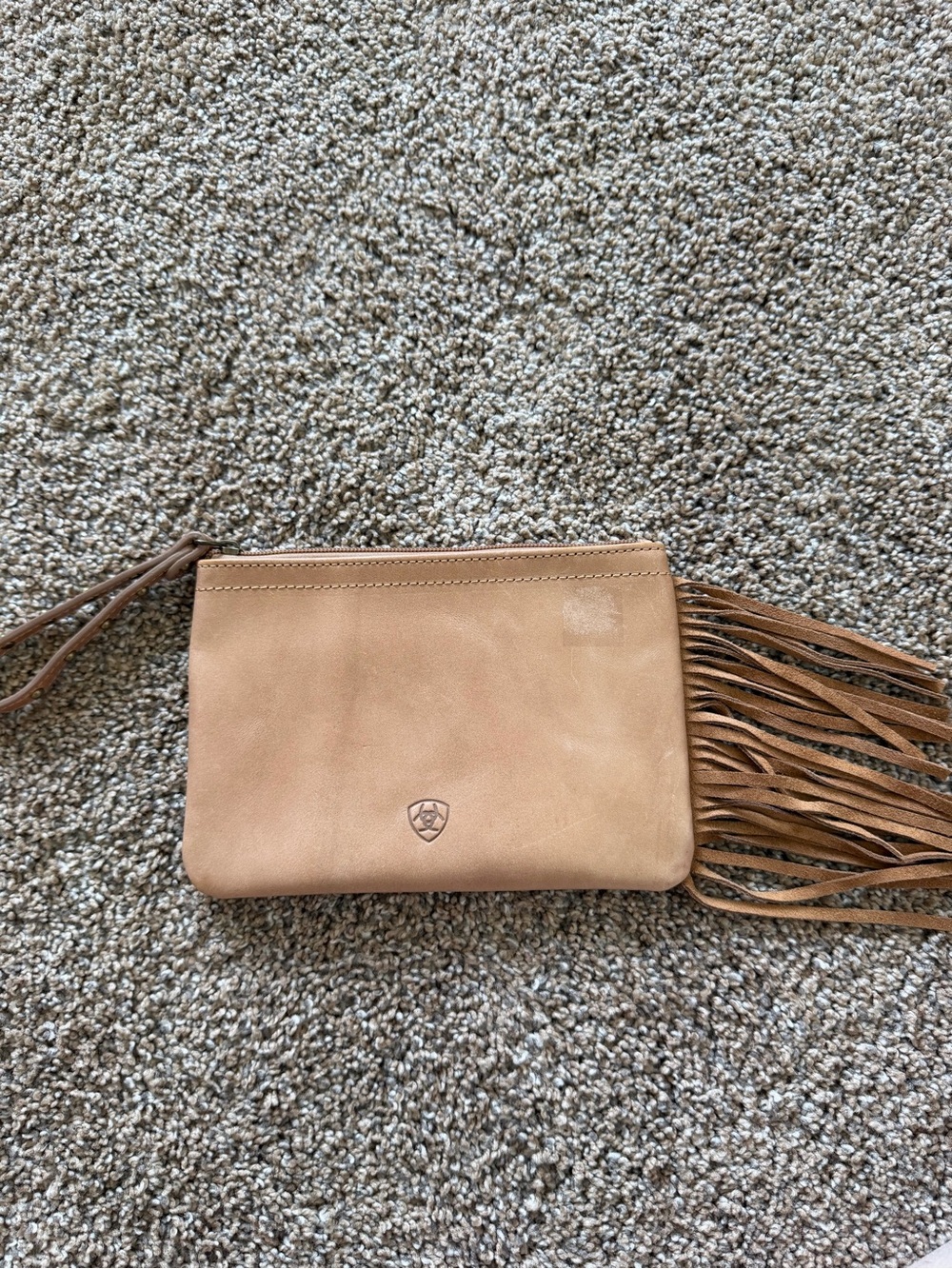 ARIAT Camel Beige Fringe Wrislet Genuine Leather